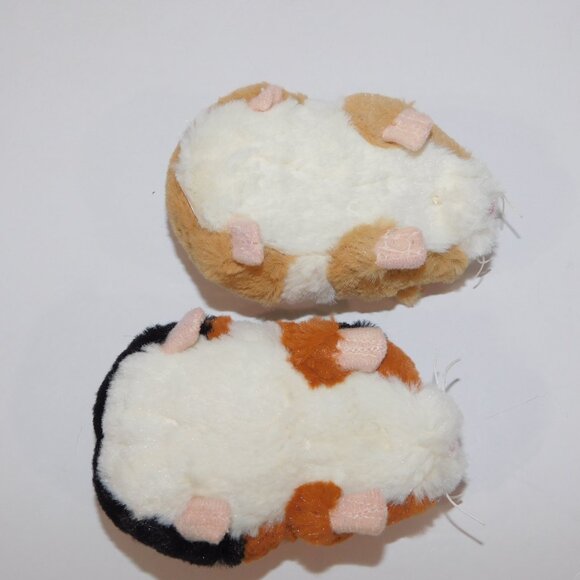 4.5" White Tan Hamster & 5" White Brown Black Guinea Pig Plush Stuffed Toys - Picture 6 of 6
